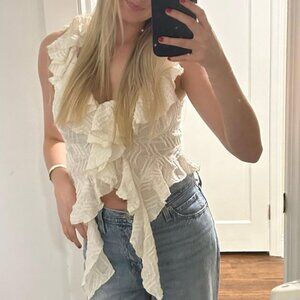 Zara Cream Top. Excellent Condition! Only Worn for Photos. Size Small